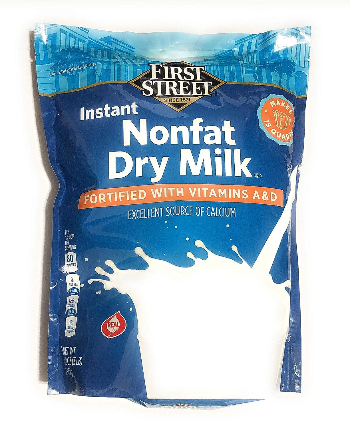 260103022143220_1 48oz First Street Instant Non Fat Dry Milk, Powder, Pack of 1 - Image 1